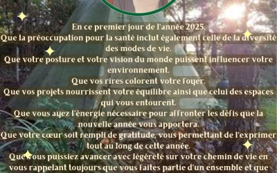Je vous souhaite une très bonne année 2025 et surtout une très bonne santé